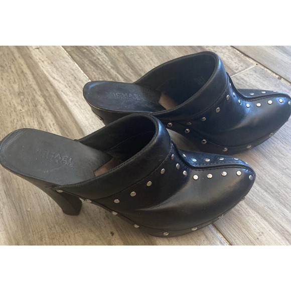 Womens Michael Kors Leather Studed Mules-Size 8 - Picture 7 of 9